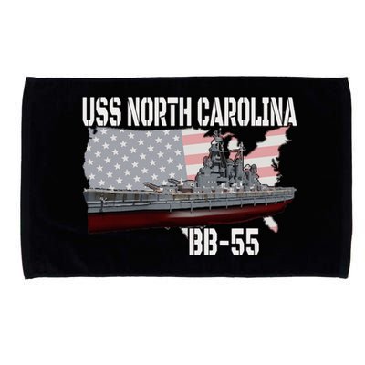 Ww2 American Battleship Uss North Carolina Bb55 Warships Microfiber Hand Towel