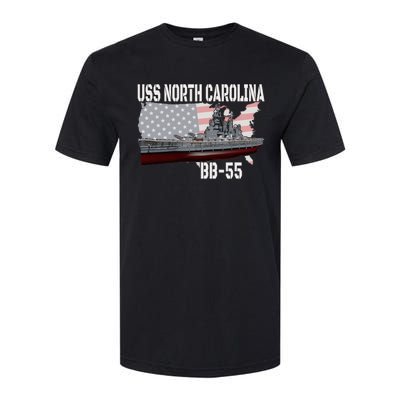 Ww2 American Battleship Uss North Carolina Bb55 Warships Softstyle CVC T-Shirt