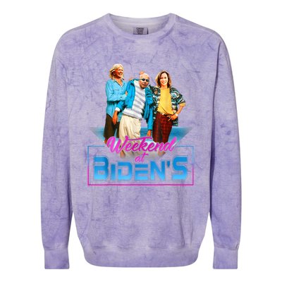 Weekend At BidenS Funny Meme Colorblast Crewneck Sweatshirt