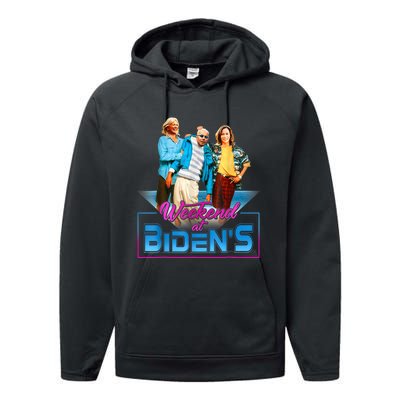 Weekend At BidenS Funny Meme Performance Fleece Hoodie