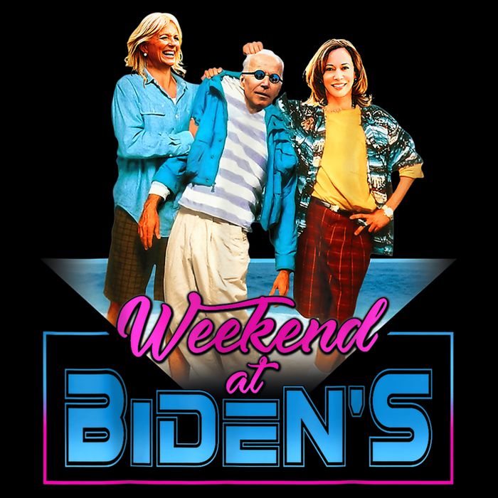 Weekend At BidenS Funny Meme 7-Panel Snapback Hat