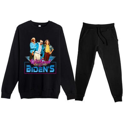 Weekend At BidenS Funny Meme Premium Crewneck Sweatsuit Set