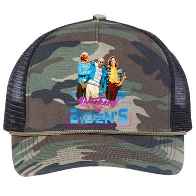 Weekend At BidenS Funny Meme Retro Rope Trucker Hat Cap