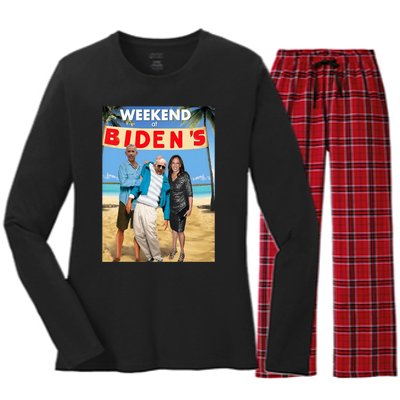 Weekend At Bidens Weekend At Bidens Women's Long Sleeve Flannel Pajama Set 