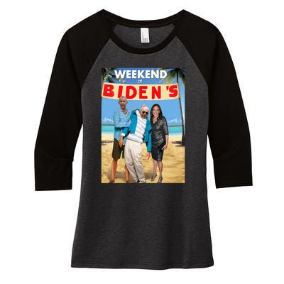 Weekend At Bidens Weekend At Bidens Women's Tri-Blend 3/4-Sleeve Raglan Shirt