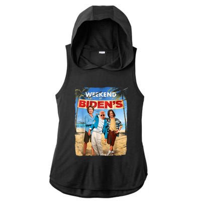 Weekend At Bidens Funny Ladies PosiCharge Tri-Blend Wicking Draft Hoodie Tank