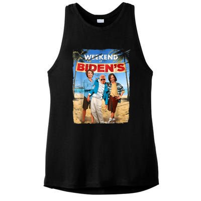 Weekend At Bidens Funny Ladies PosiCharge Tri-Blend Wicking Tank