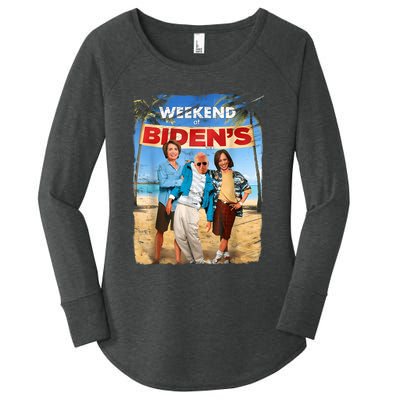 Weekend At Bidens Funny Women's Perfect Tri Tunic Long Sleeve Shirt