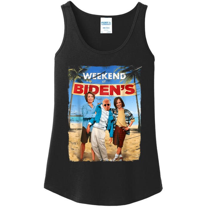 Weekend At Bidens Funny Ladies Essential Tank