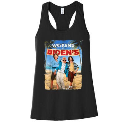 Weekend At Bidens Funny Women's Racerback Tank