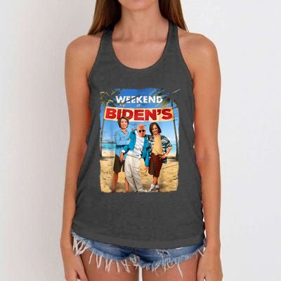 Weekend At Bidens Funny Women's Knotted Racerback Tank