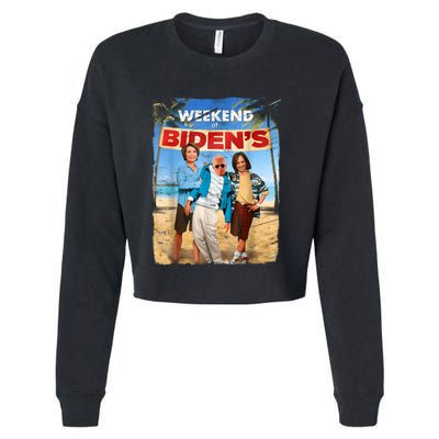 Weekend At Bidens Funny Cropped Pullover Crew