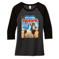 Weekend At Bidens Funny Women's Tri-Blend 3/4-Sleeve Raglan Shirt