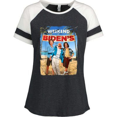 Weekend At Bidens Funny Enza Ladies Jersey Colorblock Tee