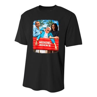 Weekend At Bidens Funny President 2024 Vote Youth Performance Sprint T-Shirt