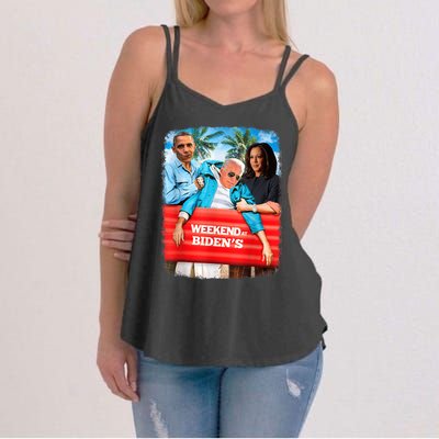 Weekend At Bidens Funny President 2024 Vote Women's Strappy Tank