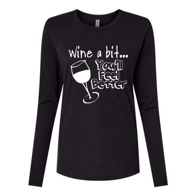 Wine A Bit YouLl Feel Better Womens Cotton Relaxed Long Sleeve T-Shirt