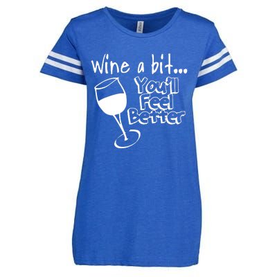 Wine A Bit YouLl Feel Better Enza Ladies Jersey Football T-Shirt