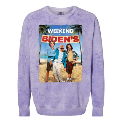 Weekend At Bidens Funny Joe Biden President Democrat Colorblast Crewneck Sweatshirt