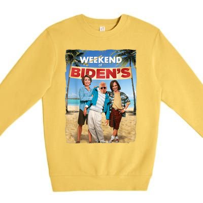 Weekend At Bidens Funny Joe Biden President Democrat Premium Crewneck Sweatshirt