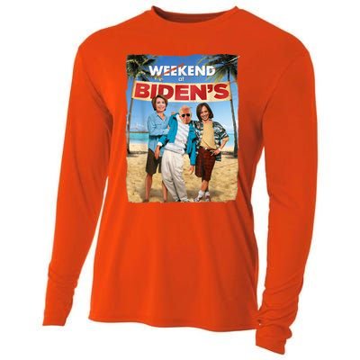 Weekend At Bidens Funny Joe Biden President Democrat Cooling Performance Long Sleeve Crew