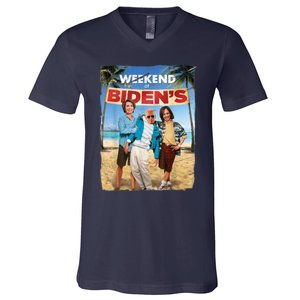 Weekend At Bidens Funny Joe Biden President Democrat V-Neck T-Shirt