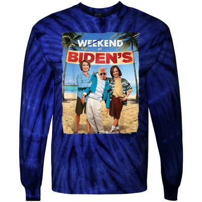 Weekend At Bidens Funny Joe Biden President Democrat Tie-Dye Long Sleeve Shirt