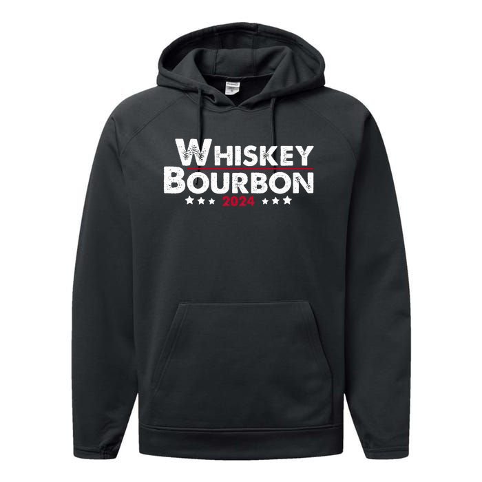 Whiskey And Bourbon 24 Whiskey Lovers Drinker Election 2024 Performance Fleece Hoodie