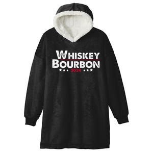 Whiskey And Bourbon 24 Whiskey Lovers Drinker Election 2024 Hooded Wearable Blanket