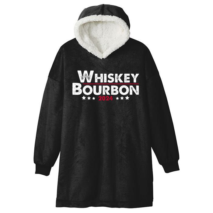 Whiskey And Bourbon 24 Whiskey Lovers Drinker Election 2024 Hooded Wearable Blanket