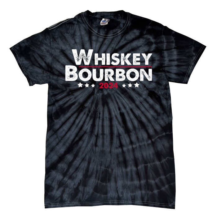 Whiskey And Bourbon 24 Whiskey Lovers Drinker Election 2024 Tie-Dye T-Shirt