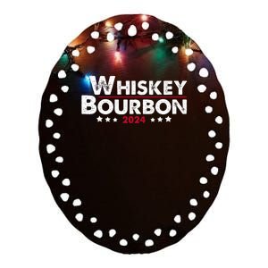 Whiskey And Bourbon 24 Whiskey Lovers Drinker Election 2024 Ceramic Oval Ornament