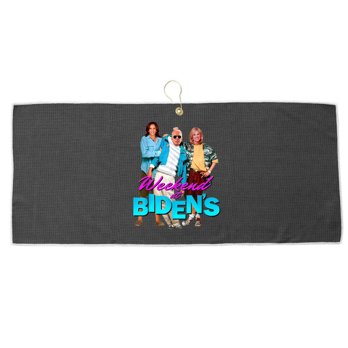 Weekend At Biden's Large Microfiber Waffle Golf Towel
