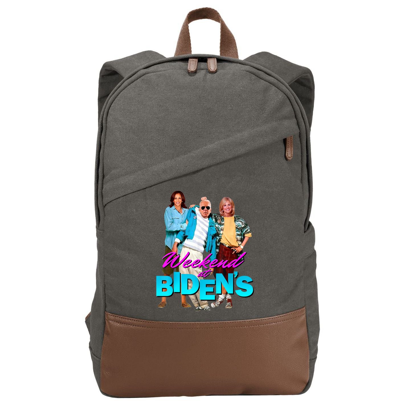Weekend At Biden's Cotton Canvas Backpack
