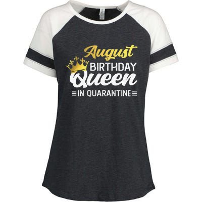 Womens August Birthday Queen In Quarantine Women Birthday Enza Ladies Jersey Colorblock Tee