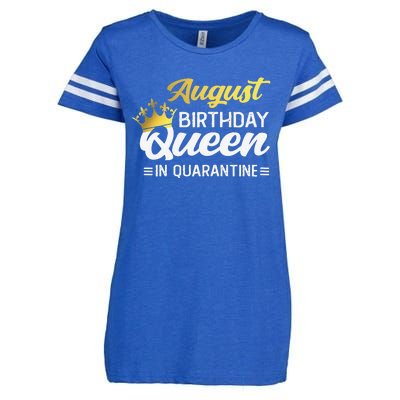 Womens August Birthday Queen In Quarantine Women Birthday Enza Ladies Jersey Football T-Shirt