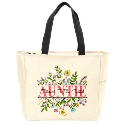 Wildflower Auntie Blessed To Be Called Auntie Zip Tote Bag