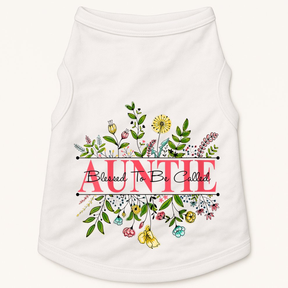 Wildflower Auntie Blessed To Be Called Auntie Doggie Tank