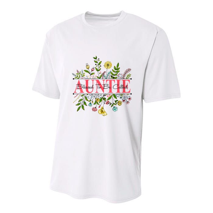 Wildflower Auntie Blessed To Be Called Auntie Youth Performance Sprint T-Shirt