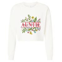 Wildflower Auntie Blessed To Be Called Auntie Cropped Pullover Crew