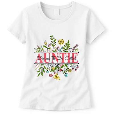 Wildflower Auntie Blessed To Be Called Auntie Womens T-Shirt