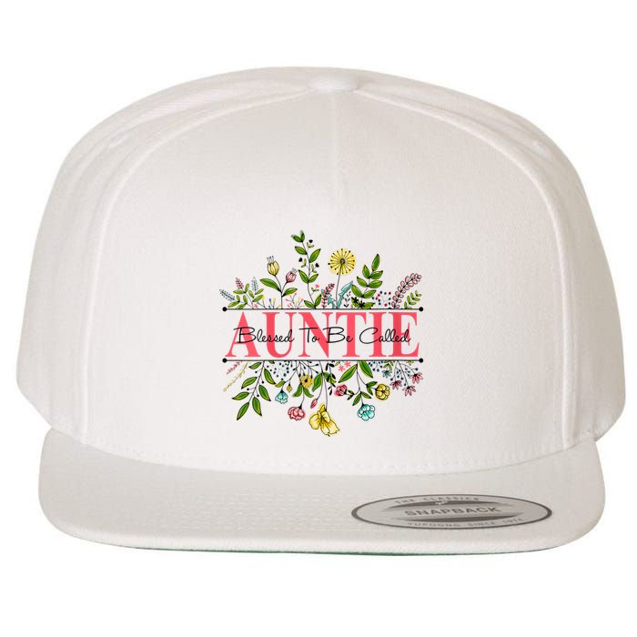 Wildflower Auntie Blessed To Be Called Auntie Wool Snapback Cap