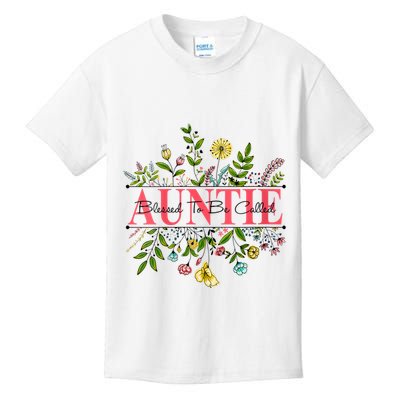 Wildflower Auntie Blessed To Be Called Auntie Kids T-Shirt