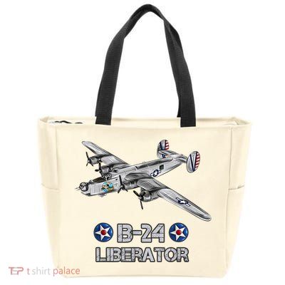 WW2 Aviation B24 Liberator American Heavy Bomber Gift Zip Tote Bag