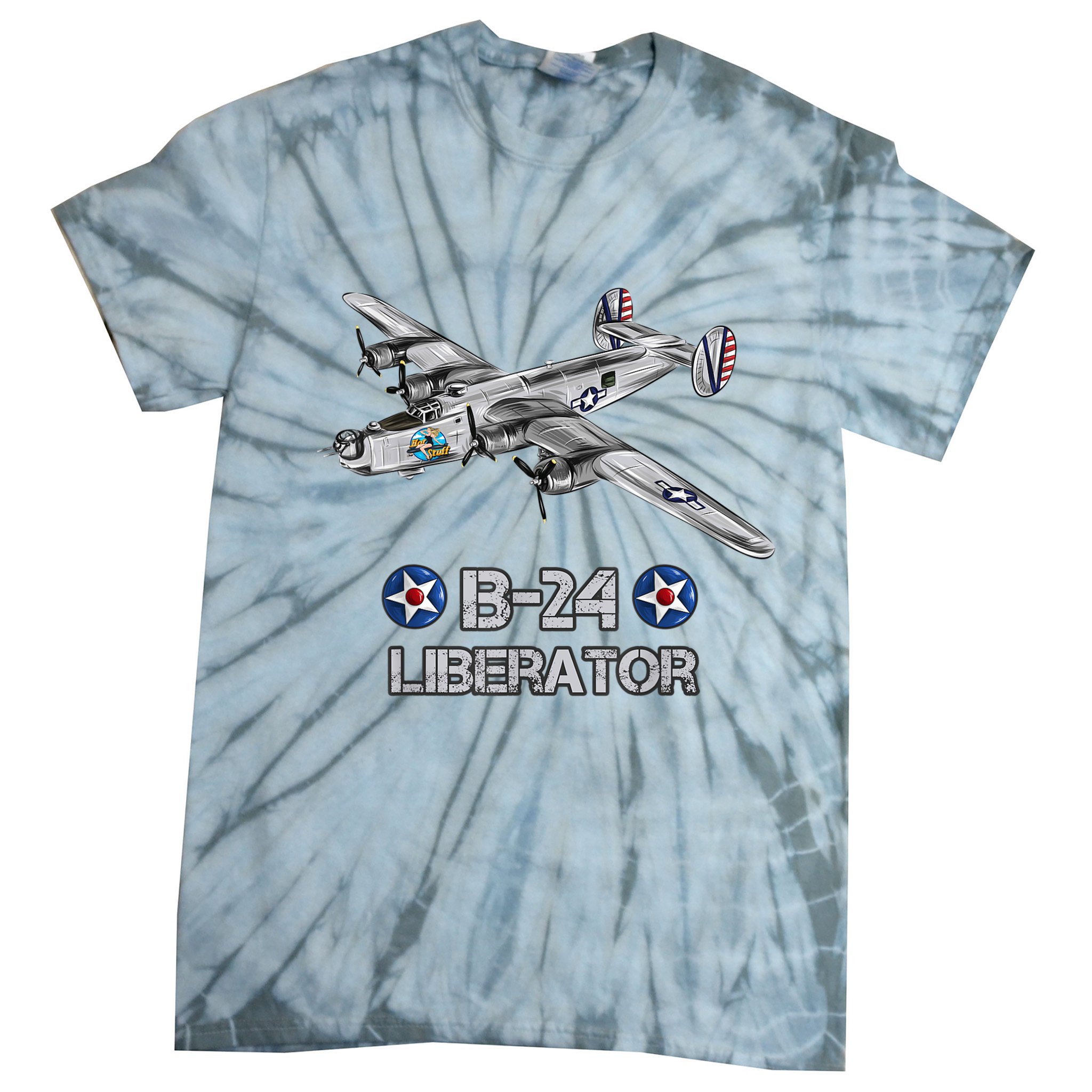 WW2 Aviation B24 Liberator American Heavy Bomber Gift Tie-Dye T-Shirt