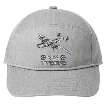 WW2 Aviation B24 Liberator American Heavy Bomber Gift 7-Panel Snapback Hat