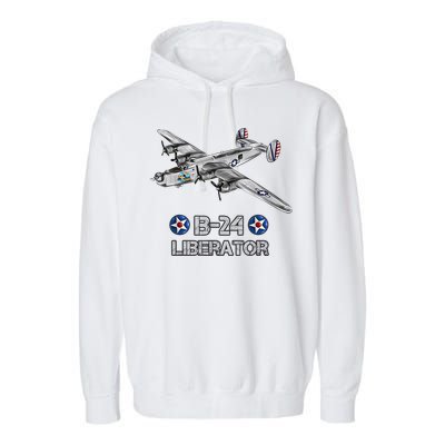 WW2 Aviation B24 Liberator American Heavy Bomber Gift Garment-Dyed Fleece Hoodie