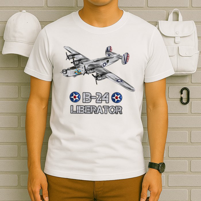 WW2 Aviation B24 Liberator American Heavy Bomber Gift T-Shirt