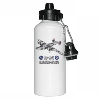 WW2 Aviation B24 Liberator American Heavy Bomber Gift Aluminum Water Bottle