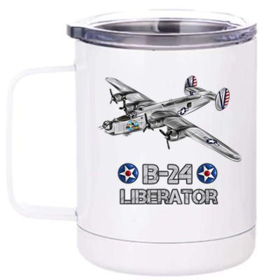 WW2 Aviation B24 Liberator American Heavy Bomber Gift 12 oz Stainless Steel Tumbler Cup